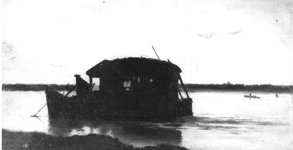 Mulino sul Po. Paesaggio fluviale - Museo Glauco Lombardi, Parma
